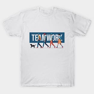 Teamwork "Walk The Dog" Simple Design - Banner Type T-Shirt